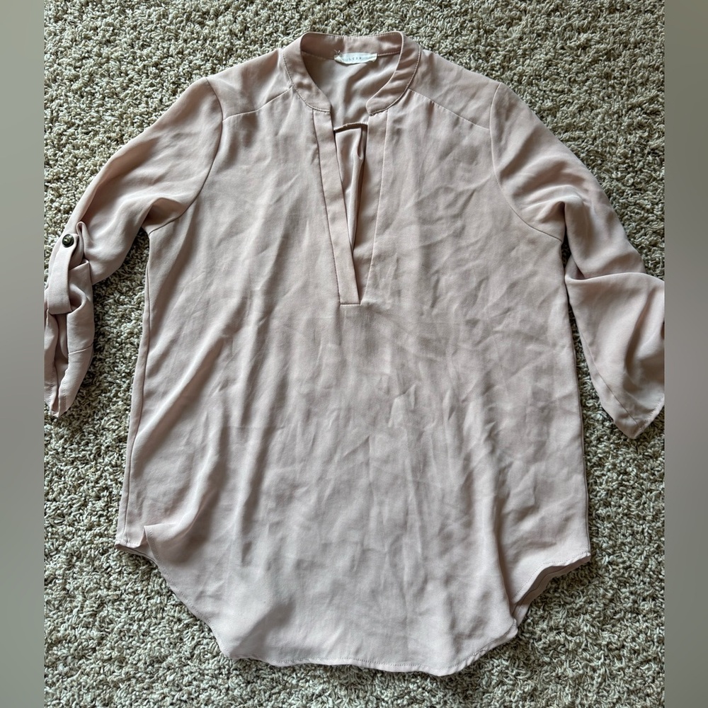 Blush Pink Long Sleeve Blouse